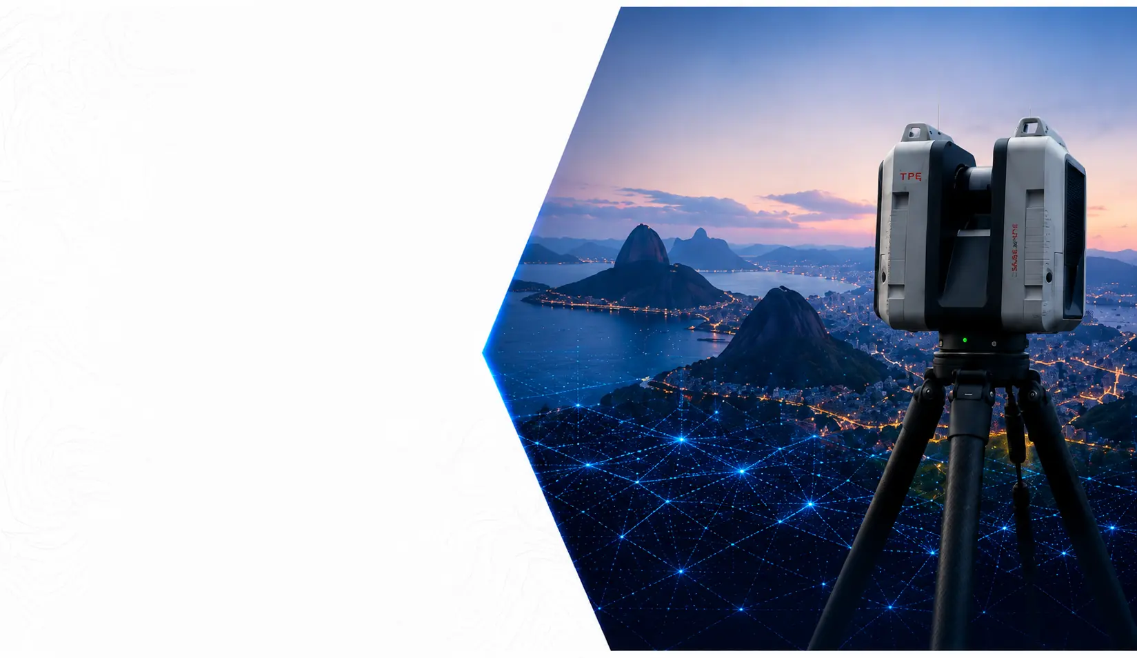 Laser scanner sobre paisagem do Rio de Janeiro com malha digital